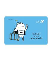 圖片 醜白兔系列SUPERCARD悠遊卡_旅行小醜白-藍色